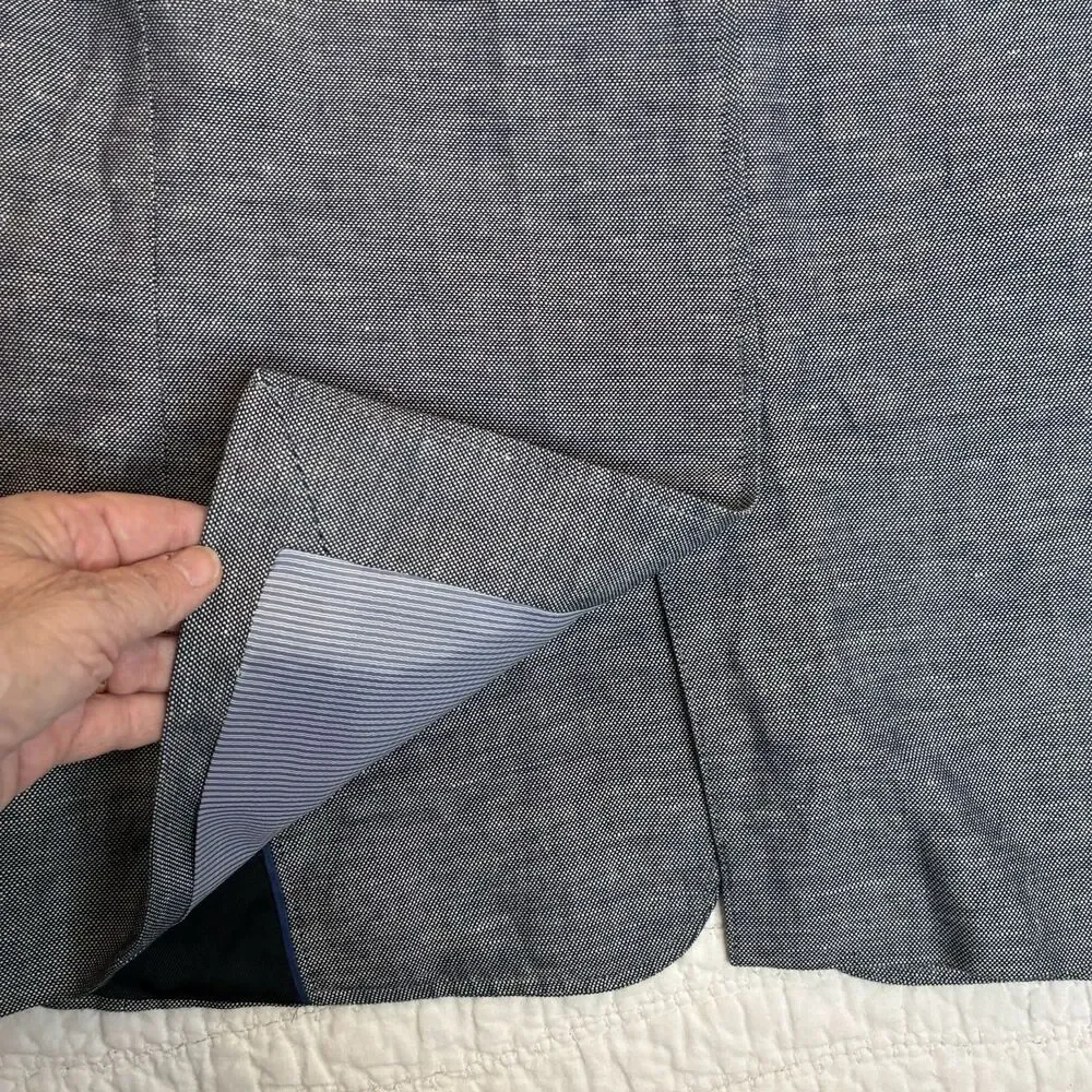 Banana Republic Linen cotton chambray sport coat Sz 42R slim fit tailored summer